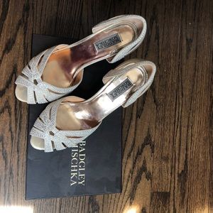 Badgley Mischka Gold Embellished Heel